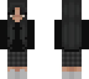 black flanneled pants