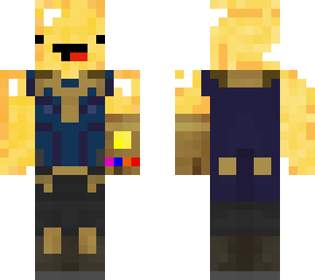 golden skeppy in thanos armour