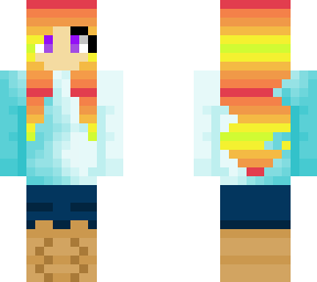 rainbow haired girl with hoodie