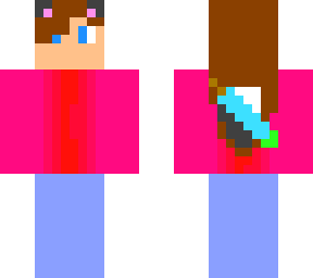 warrior girl with a green-tipped diamond sword