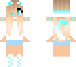 winter albino cat girl