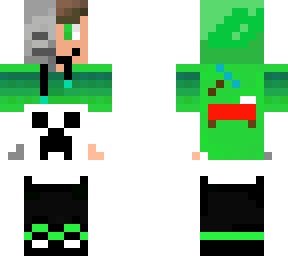 Half Skeleton Boy Minecraft Skins