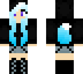 blended light blue fox girl
