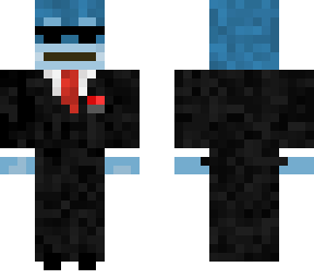 blue monkey in a black suit