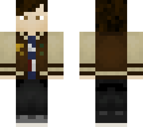 brown and tan college jacket