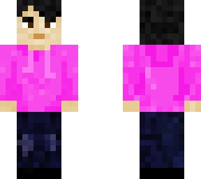 corbin (clean shaven) wearing pink jumper/jeans