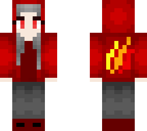 cute girl with fire hoodie
