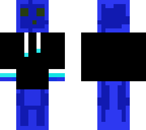 dark blue slime with black and teal hoodie