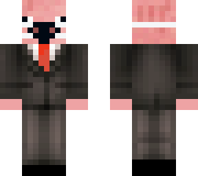 pig with a suit and a facemask
