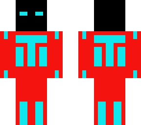 t man red with blue cuts