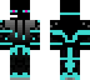 teal and pink enderman w/ headphones