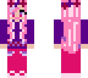 a girl with p cloths!  pink and purple