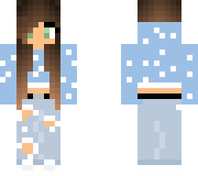 cute girl with blue polka-dot sweater