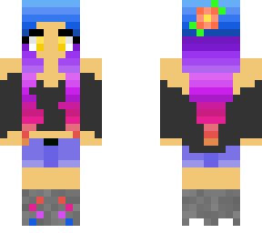 cute girl with multicolored hair