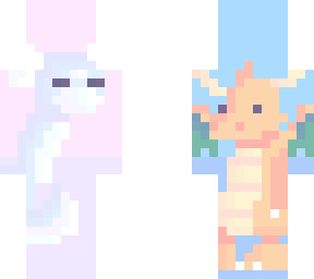 dratini and dragonite ~ pixel art practice
