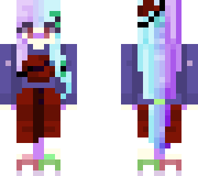 hoodie girl with multicolored hair :3