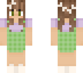 purple and green gingham girl