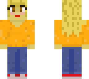 blonde girl, yellow sweater