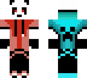 evil panda blue and red