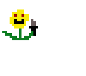 flowey with a knife