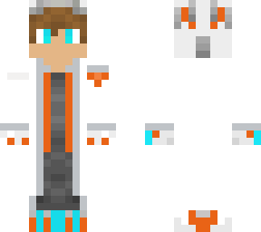 orange blue fire dragon boy with a lab coat 2