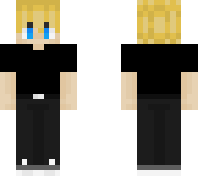 blond guy all black outfit