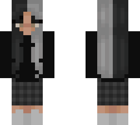 multi colored hair (gray+black)