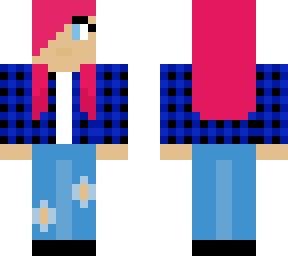 pink hair girl with flannel