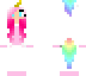 pink hair unicornonsie girl with eye lashes