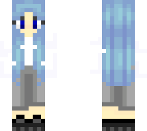 ~chill sweatshirt girl blue hair~