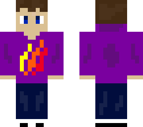 boy in purple fire merch