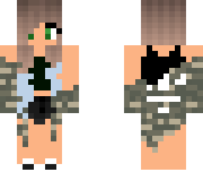 camo cool girl blue hair