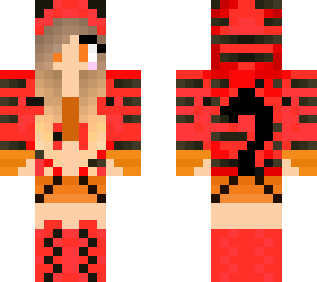 cute but savage orange and red tiger girl