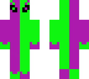 green and purple alien