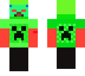 herobrine with creeper shirt with hoody