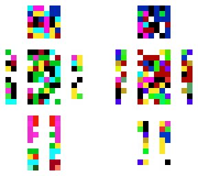 outlined multicoloured pixels