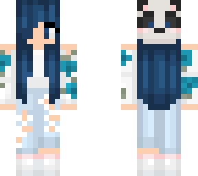 panda blue hair girl