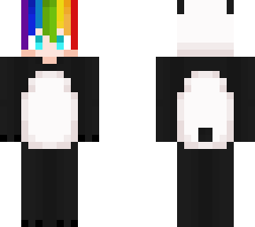panda hoodie rainbow hair