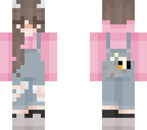 pink sweater with overalls