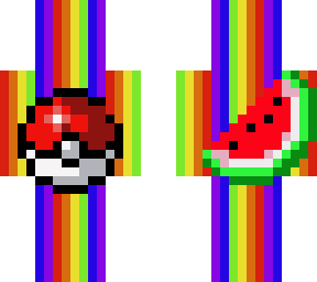 poke ball and watermelon pixel art