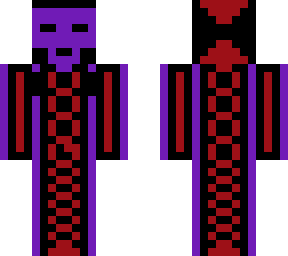 purple skinned agent with black and red armour