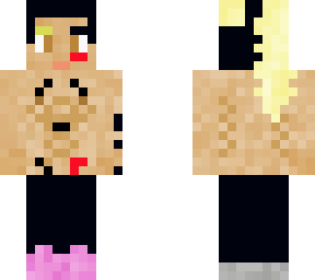 baby, w/o shirt, bun & ponytail