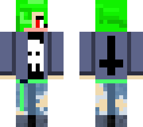 cute blushing emo boy with neon hair
