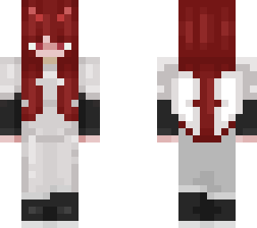 hybrid girl with deep ruby hair