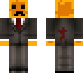 orange slime with moustache