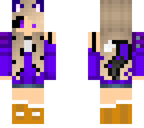 purple wolf girl with sweater