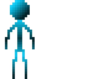 stick man blue neon