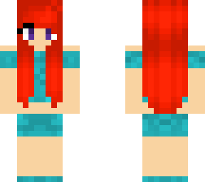 teal swim girl (made from a red hair base)