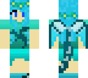 cute girl with blue dragon wings (fixed)