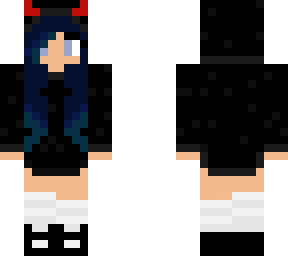 demon girl with enderman hoodie